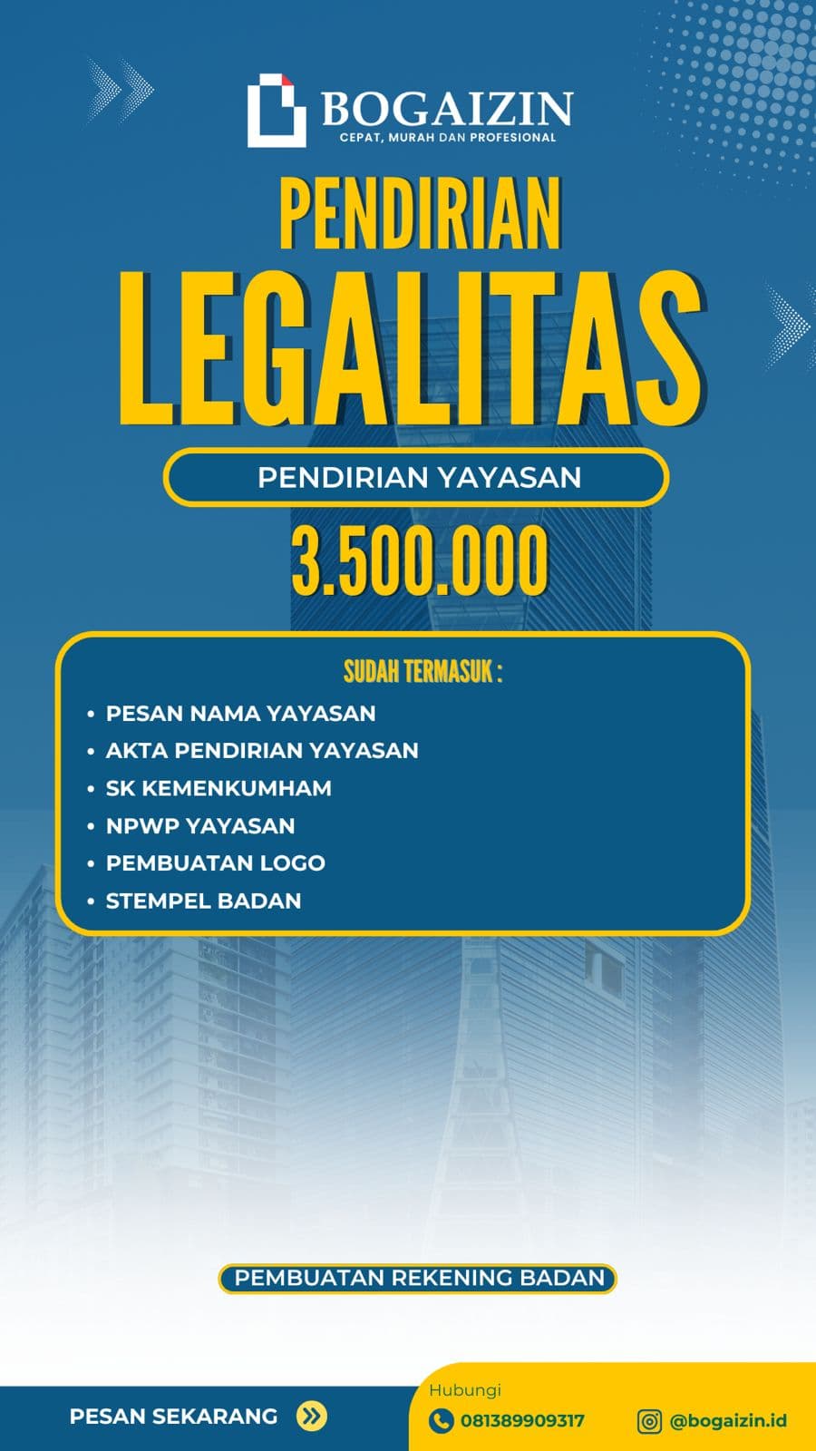 Pendirian Yayasan